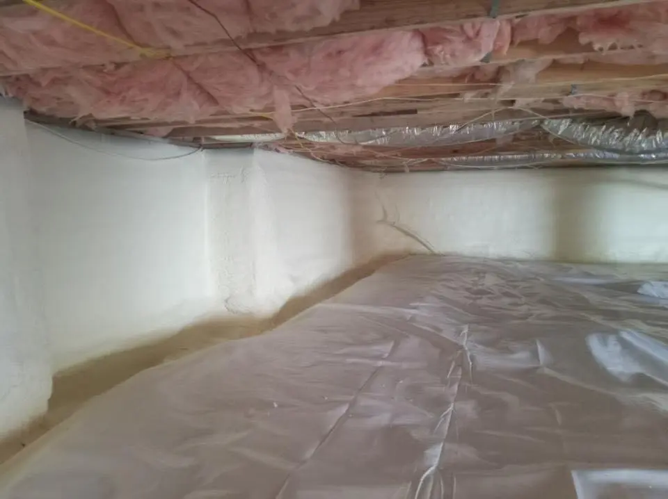 Crawl space encapsulation with closed-cell spray foam for Attic Insulation in Bath